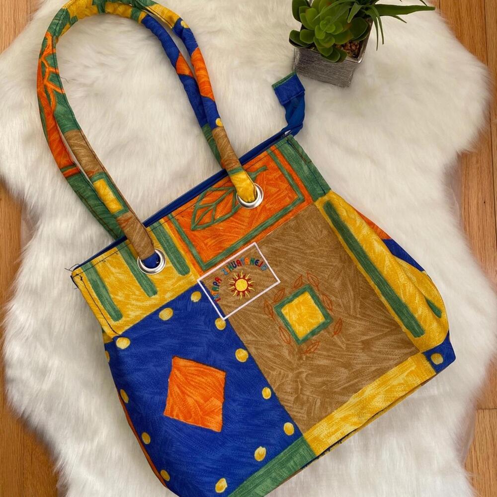 Colorful Patchwork Pattern Tote Bag - image 1